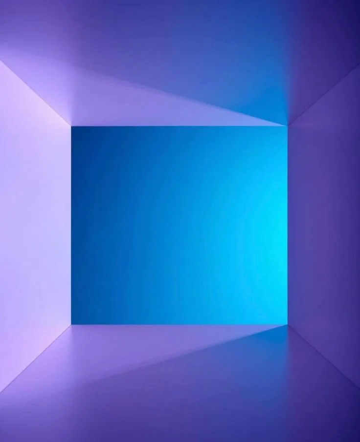 Light installation — blue-purple cube